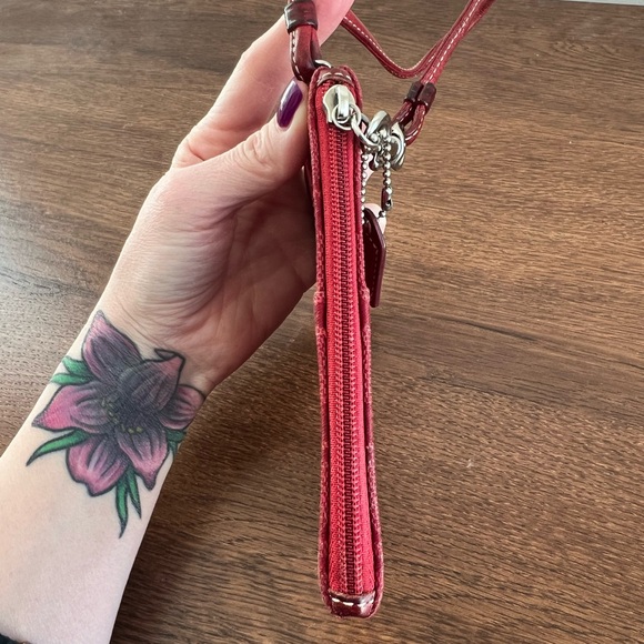 Coach Red Signature Wristlet - Picture 7 of 7